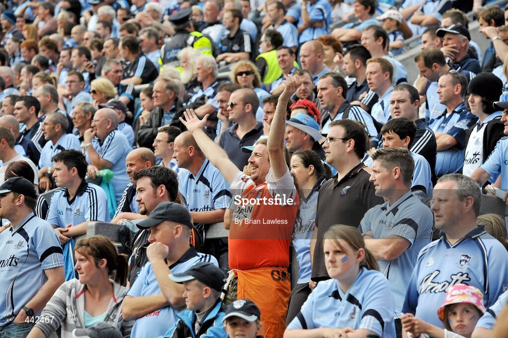 17 July 2010; An Armagh fan celebrates on Hill 16. GAA Football All-Ireland Senior Championship Qualifier Round 3, Dublin v Armagh, Croke Park, Dublin. Picture credit: Brian Lawless / SPORTSFILE