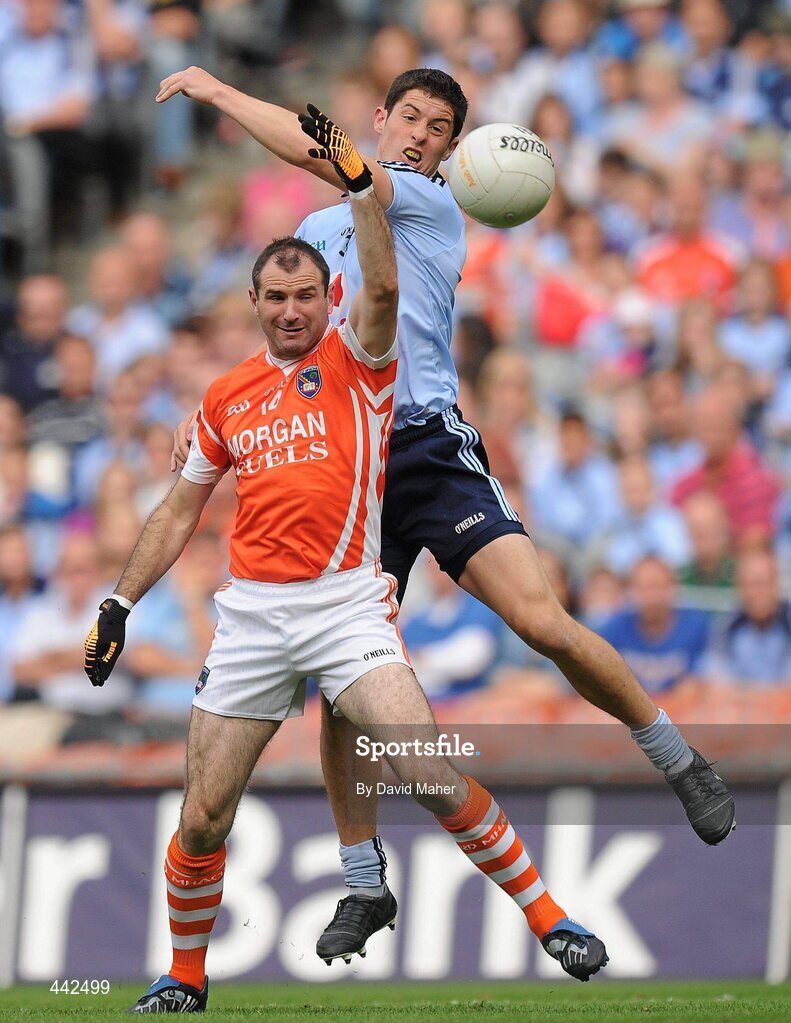 17 July 2010; Steven McDonnell, Armagh, in action against Rory O'Carroll, Dublin. GAA Football All-Ireland Senior Championship Qualifier Round 3, Dublin v Armagh, Croke Park, Dublin. Picture credit: David Maher / SPORTSFILE