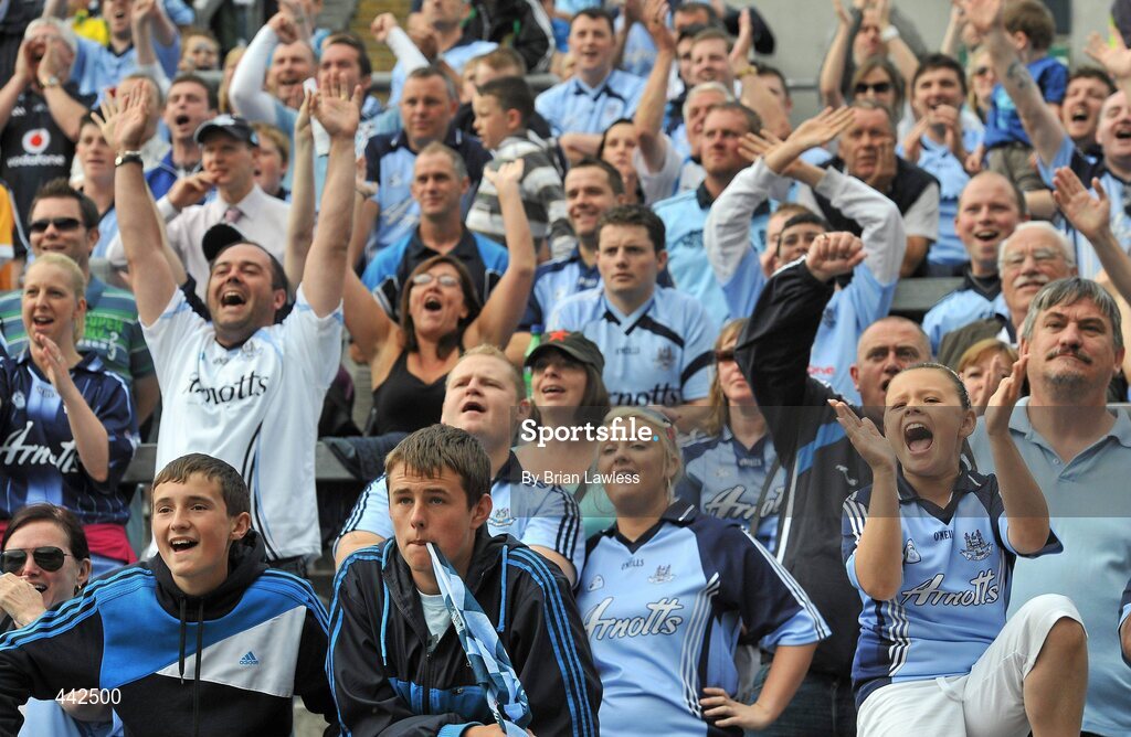 17 July 2010; Dublin fans celebrate a score. GAA Football All-Ireland Senior Championship Qualifier Round 3, Dublin v Armagh, Croke Park, Dublin. Picture credit: Brian Lawless / SPORTSFILE