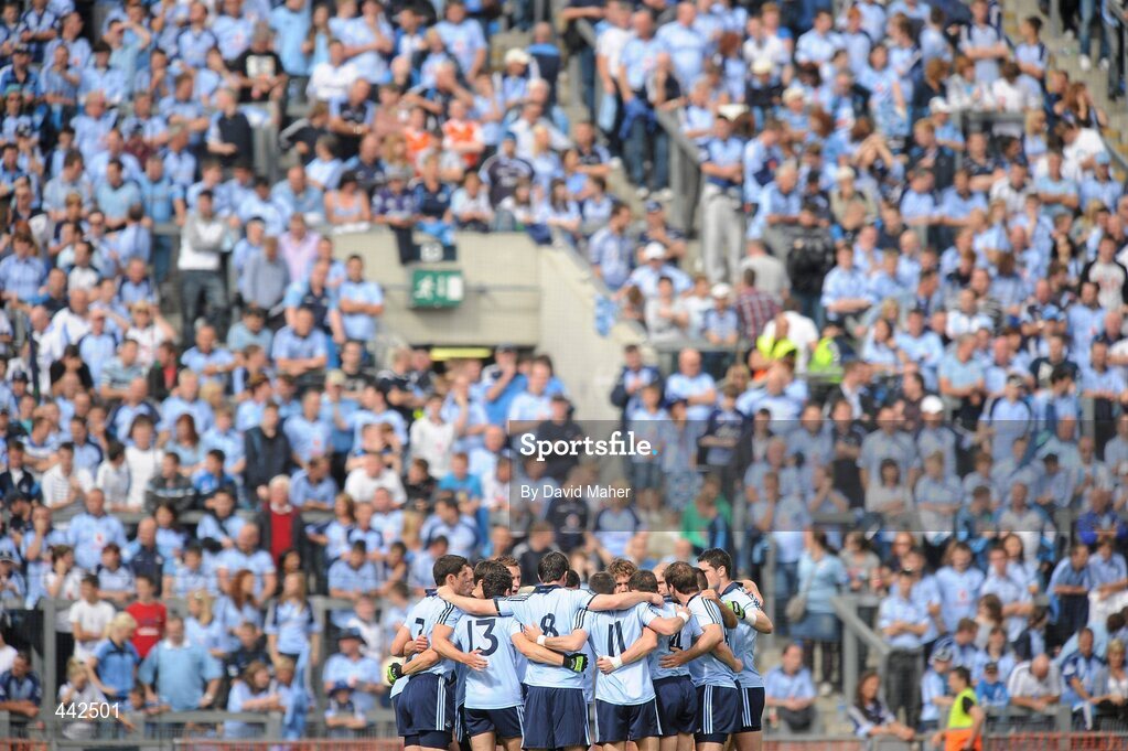 17 July 2010; The Dublin team in front of Hill 16 before the start of the game. GAA Football All-Ireland Senior Championship Qualifier Round 3, Dublin v Armagh, Croke Park, Dublin. Picture credit: David Maher / SPORTSFILE