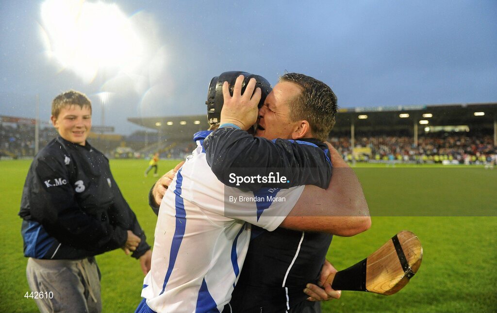 17 July 2010; Waterford manager Davy Fitzgerald celebrates with Tony Browne at the final whistle. Munster GAA Hurling Senior Championship Final Replay, Cork v Waterford, Semple Stadium, Thurles, Co. Tipperary. Picture credit: Brendan Moran / SPORTSFILE