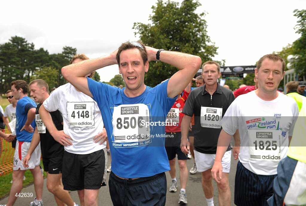 17 July 2010; Mark Dolan, from Dublin, after finishing the Lifestyle Sports - adidas Irish Runner 5 Mile Race. The Phoenix Park, Dublin. Picture credit: Ray McManus / SPORTSFILE