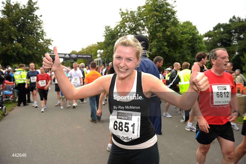 17 July 2010; Kathryn Ryan, from Inniscarra, Co Cork, after finishing the Lifestyle Sports - adidas Irish Runner 5 Mile Race. The Phoenix Park, Dublin. Picture credit: Ray McManus / SPORTSFILE