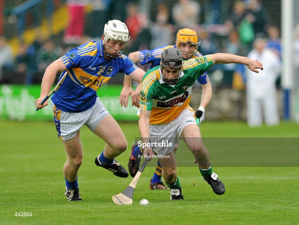 18 July 2010; Brendan Murphy, Offaly, in action against Shane Maher, Tipperary. GAA Hurling All-Ireland Senior Championship Phase 3, Tipperary v Offaly, O'Moore Park, Portlaoise, Co. Laois. Picture credit: Ray McManus / SPORTSFILE
