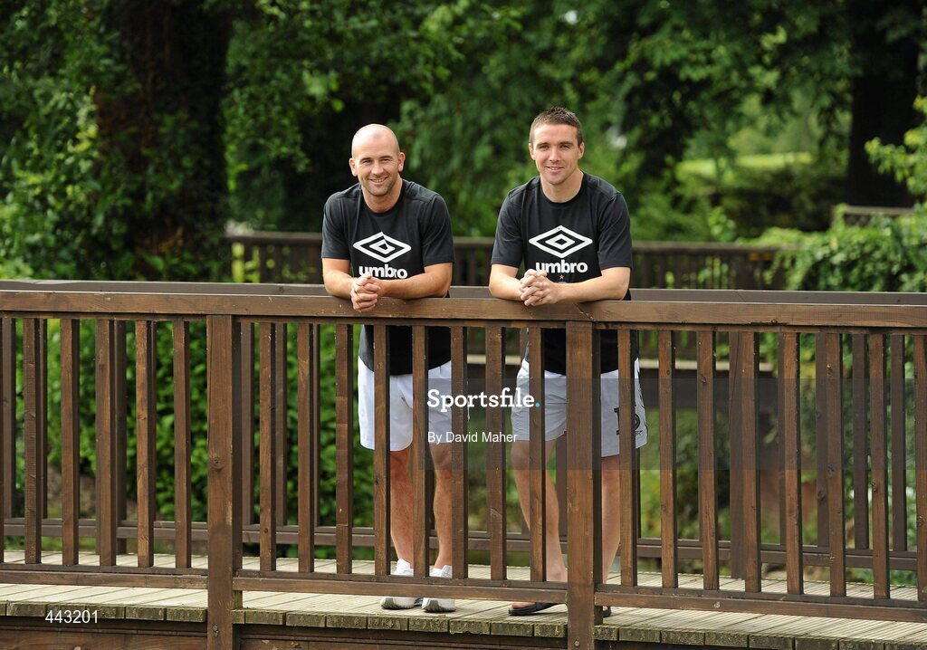 19 July 2010; Paul Keegan, left and Brian Shelley, Bohemians, relax at their hotel ahead of their UEFA Champions League First Qualifying Round 2nd Leg game against The New Saints FC on Tuesday. Lion Keys Hotel, Oswestry, Wales. Picture credit: David Maher / SPORTSFILE