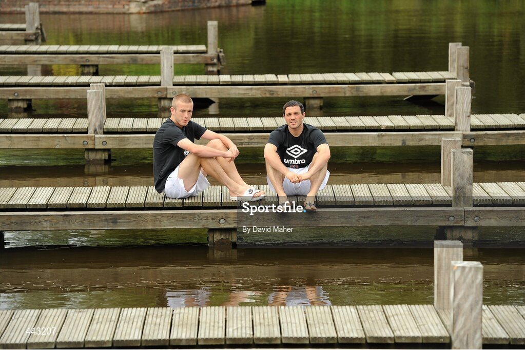 19 July 2010; Bohemians' Paddy Brennan, left, and Raffaele Cretaro relaxing at their hotel ahead of their UEFA Champions League First Qualifying Round 2nd Leg game against The New Saints FC on Tuesday. Lion Keys Hotel, Oswestry, Wales. Picture credit: David Maher / SPORTSFILE