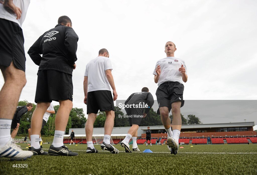 19 July 2010; Bohemians' Paddy Brennan, right, in action during squad training ahead of their UEFA Champions League First Qualifying Round, 2nd Leg, game against The New Saints FC on Tuesday. Park Hall Stadium, Oswestry, Wales. Picture credit: David Maher / SPORTSFILE