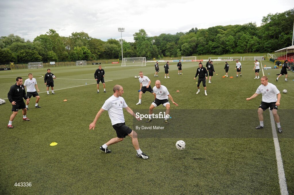 19 July 2010; A general view during Bohemians squad training ahead of their UEFA Champions League First Qualifying Round, 2nd Leg, game against The New Saints FC on Tuesday. Park Hall Stadium, Oswestry, Wales. Picture credit: David Maher / SPORTSFILE