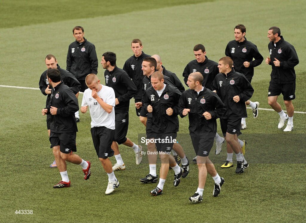 19 July 2010; A general view during Bohemians squad training ahead of their UEFA Champions League First Qualifying Round, 2nd Leg, game against The New Saints FC on Tuesday. Park Hall Stadium, Oswestry, Wales. Picture credit: David Maher / SPORTSFILE