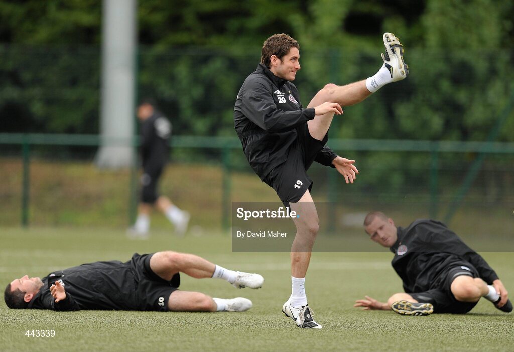 19 July 2010; Bohemians' Ruaidhi Higgins in action during squad training ahead of their UEFA Champions League First Qualifying Round, 2nd Leg, game against The New Saints FC on Tuesday. Park Hall Stadium, Oswestry, Wales. Picture credit: David Maher / SPORTSFILE