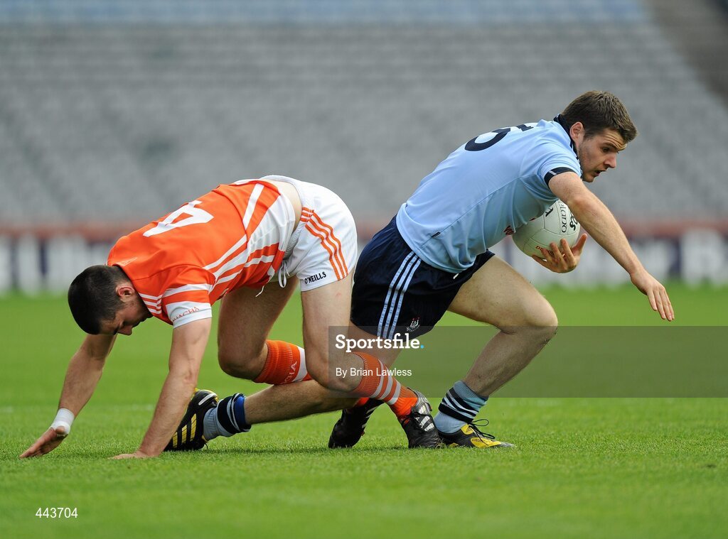 17 July 2010; Kevin McManamon, Dublin, in action against Vincent Martin, Armagh. GAA Football All-Ireland Senior Championship Qualifier Round 3, Dublin v Armagh, Croke Park, Dublin. Picture credit: Brian Lawless / SPORTSFILE