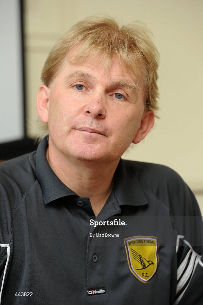 21 July 2010; Sporting Fingal manager Liam Buckley during a press conference ahead of their UEFA Europa League Second Qualifying Round, Second Leg, game against CS Marítimo at Dalymount Park on Thursday. Sporting Fingal Press Conference, ALSAA club, Santry, Dublin. Picture credit: Matt Browne / SPORTSFILE