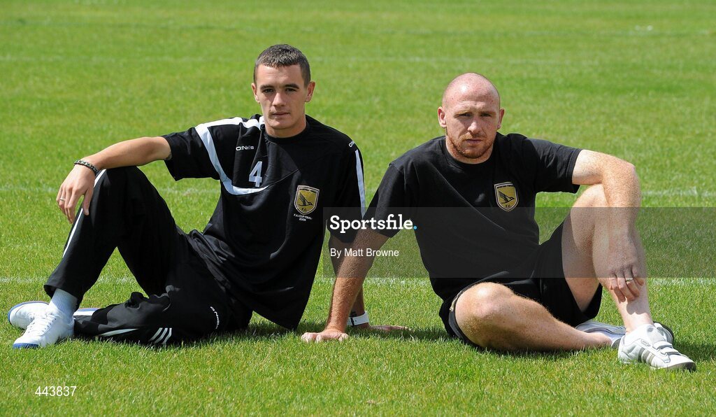 21 July 2010; Sporting Fingal team captain Shaun Williams, left, and Glen Crowe during a press conference ahead of their UEFA Europa League Second Qualifying Round, Second Leg, game against CS Marítimo at Dalymount Park on Thursday. Sporting Fingal Press Conference, ALSAA club, Santry, Dublin. Picture credit: Matt Browne / SPORTSFILE