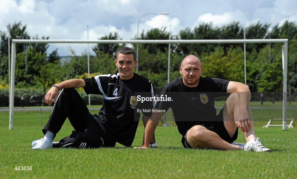 21 July 2010; Sporting Fingal team captain Shaun Williams, left, and Glen Crowe during a press conference ahead of their UEFA Europa League Second Qualifying Round, Second Leg, game against CS Marítimo at Dalymount Park on Thursday. Sporting Fingal Press Conference, ALSAA club, Santry, Dublin. Picture credit: Matt Browne / SPORTSFILE