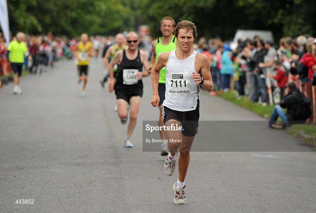 17 July 2010; Jason Reid, from Rathfarnham, Co. Dublin, in action during the Lifestyle Sports - adidas Irish Runner 5 Mile Race. The Phoenix Park, Dublin. Picture credit: Brendan Moran / SPORTSFILE