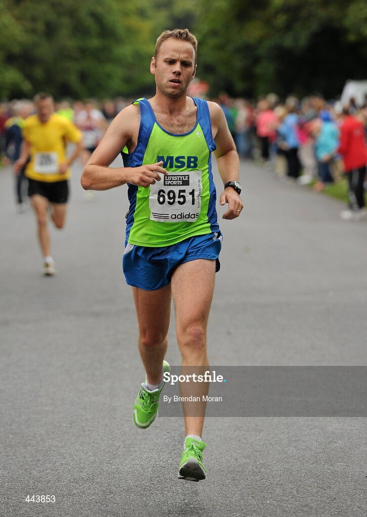 17 July 2010; David Fitzpatrick, Metro St Brigid's AC, Dublin, in action during the Lifestyle Sports - adidas Irish Runner 5 Mile Race. The Phoenix Park, Dublin. Picture credit: Brendan Moran / SPORTSFILE