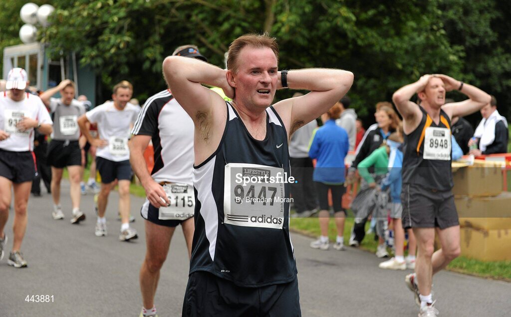 17 July 2010; Stephen Gibbons, from Co. Wicklow, after finishing the Lifestyle Sports - adidas Irish Runner 5 Mile Race. The Phoenix Park, Dublin. Picture credit: Brendan Moran / SPORTSFILE