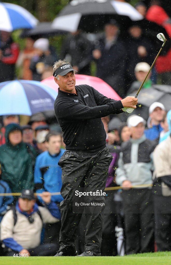 21 July 2010; Darren Clarke in action on the first during the 2010 Lough Erne Challenge. Lough Erne Resort, Enniskillen, Co. Fermanagh. Picture credit: Oliver McVeigh / SPORTSFILE
