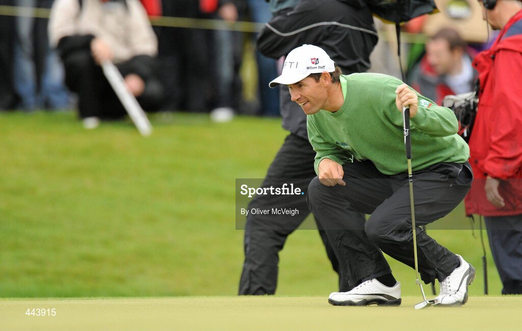 21 July 2010; Padraig Harrington in action on the fifth green during the 2010 Lough Erne Challenge. Lough Erne Resort, Enniskillen Co. Fermanagh. Picture credit: Oliver McVeigh / SPORTSFILE