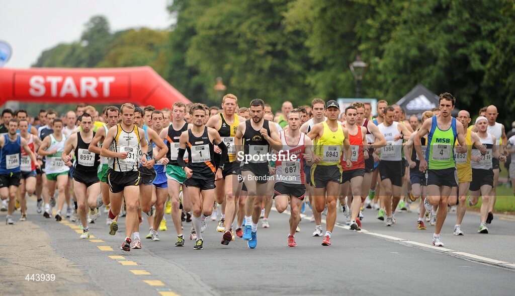 17 July 2010; A general view of the start of the Lifestyle Sports - adidas Irish Runner 5 Mile Race, including eventual winner John Coghlan, 4, Metro St Brigid's AC, Dublin. The Phoenix Park, Dublin. Picture credit: Brendan Moran / SPORTSFILE