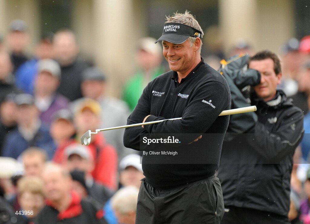 21 July 2010; Golfer Darren Clarke waits to take his putt on the fourth green during the 2010 Lough Erne Challenge. Lough Erne Resort, Enniskillen, Co. Fermanagh. Picture credit: Oliver McVeigh / SPORTSFILE