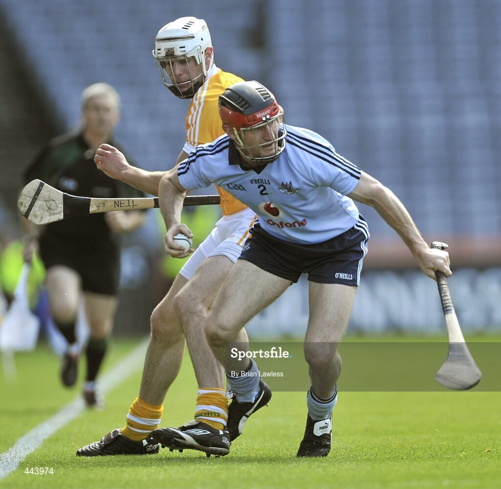 17 July 2010; Niall Corcoran, Dublin, in action against Neil McManus, Antrim. GAA Hurling All-Ireland Senior Championship Phase 3, Dublin v Antrim, Croke Park, Dublin. Picture credit: Brian Lawless / SPORTSFILE
