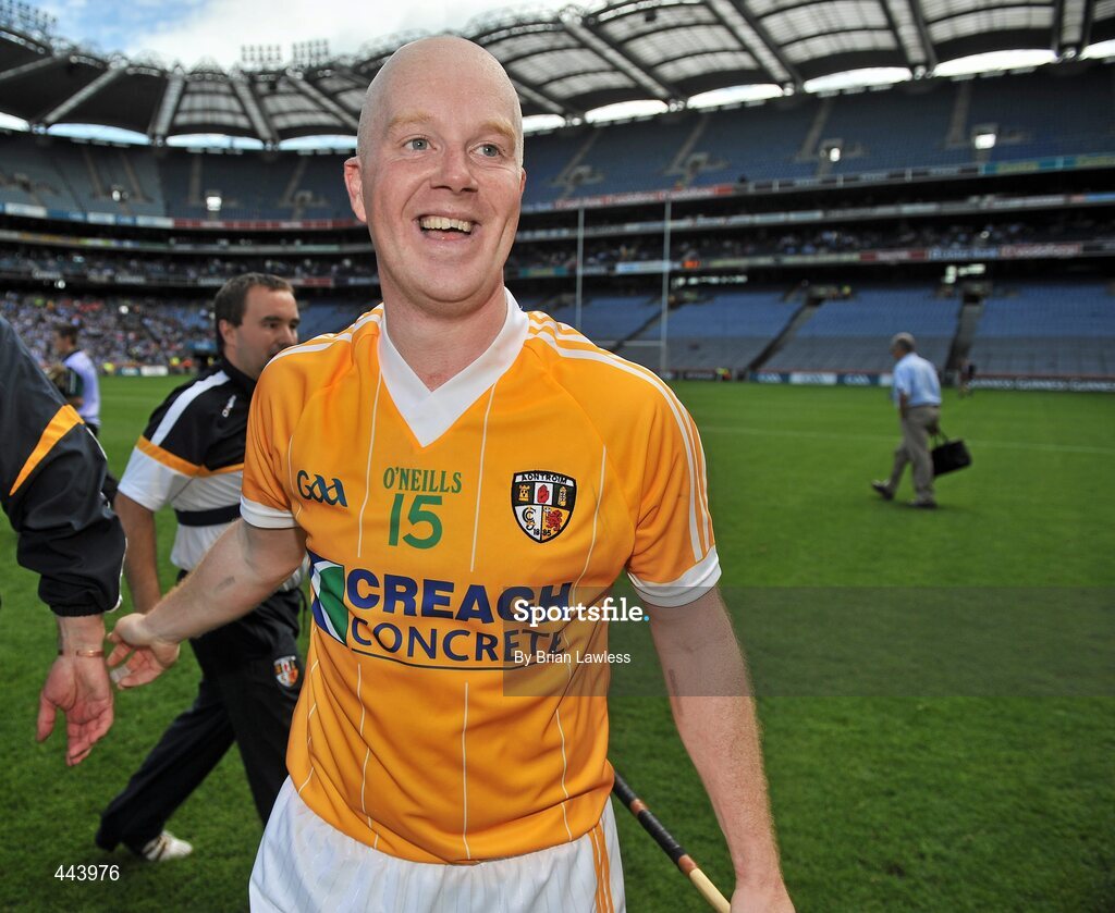 17 July 2010; Antrim's Karl McKeegan after victory over Dublin. GAA Hurling All-Ireland Senior Championship Phase 3, Dublin v Antrim, Croke Park, Dublin. Picture credit: Brian Lawless / SPORTSFILE