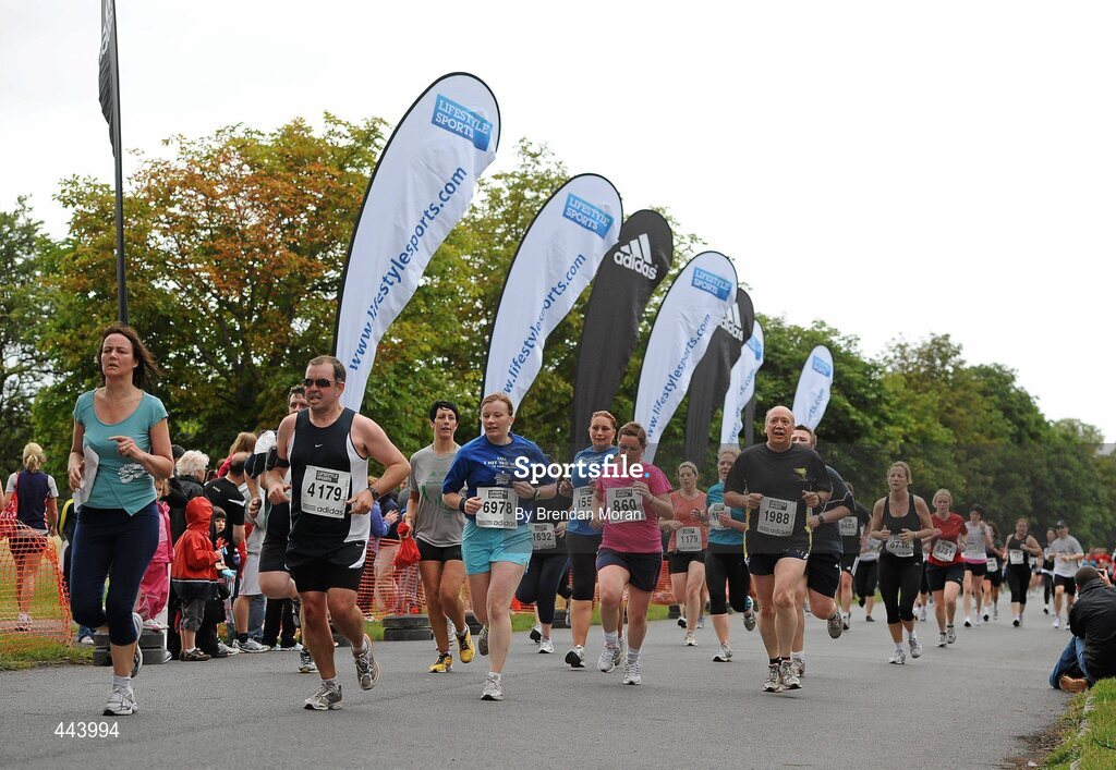 17 July 2010; A general view of competitors coming up the home straight during the Lifestyle Sports - adidas Irish Runner 5 Mile Race. The Phoenix Park, Dublin. Picture credit: Brendan Moran / SPORTSFILE
