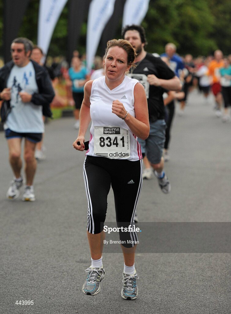 17 July 2010; Jennifer Webb, from Dublin, in action during the Lifestyle Sports - adidas Irish Runner 5 Mile Race. The Phoenix Park, Dublin. Picture credit: Brendan Moran / SPORTSFILE