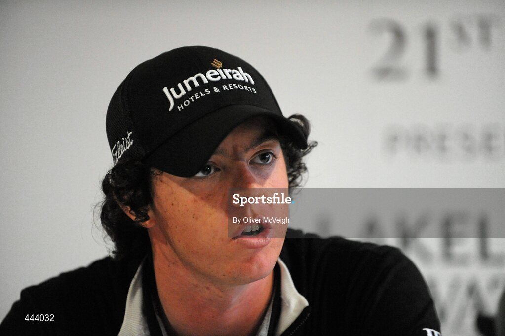 21 July 2010; Golfer Rory Mcllroy speaking during a press conference after the 2010 Lough Erne Challenge. Lough Erne Resort, Enniskillen, Co. Fermanagh. Picture credit: Oliver McVeigh / SPORTSFILE