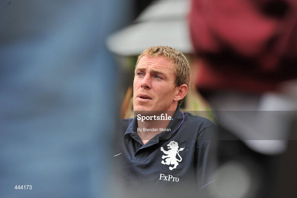 22 July 2010; Aston Villa's Richard Dunne speaking during a press conference ahead of their pre-season friendly against Bohemians on Satuday. Aston Villa press conference, Portmarnock Hotel, Portmarnock, Co. Dublin. Picture credit: Brendan Moran / SPORTSFILE