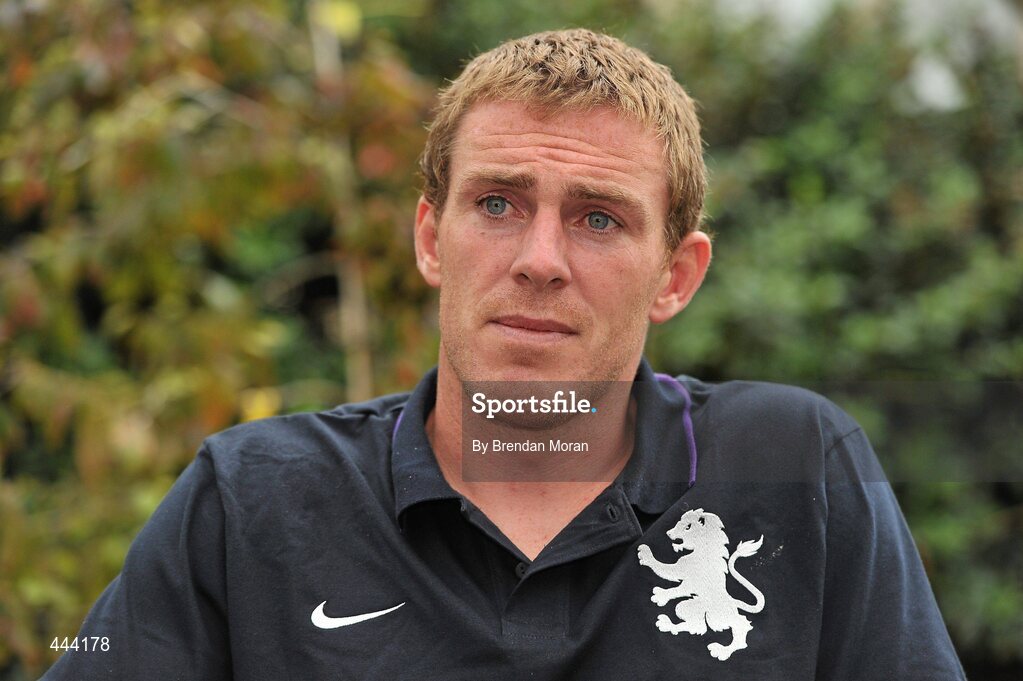 22 July 2010; Aston Villa's Richard Dunne speaking during a press conference ahead of their pre-season friendly against Bohemians on Satuday. Aston Villa press conference, Portmarnock Hotel, Portmarnock, Co. Dublin. Picture credit: Brendan Moran / SPORTSFILE