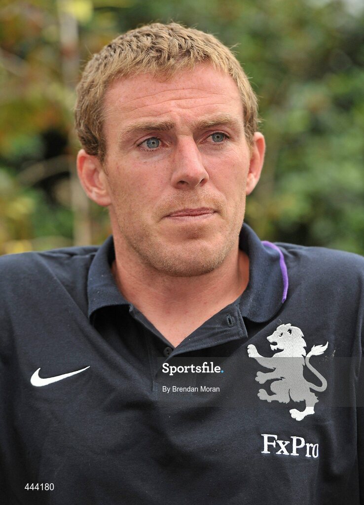 22 July 2010; Aston Villa's Richard Dunne during a press conference ahead of their pre-season friendly against Bohemians on Satuday. Aston Villa press conference, Portmarnock Hotel, Portmarnock, Co. Dublin. Picture credit: Brendan Moran / SPORTSFILE