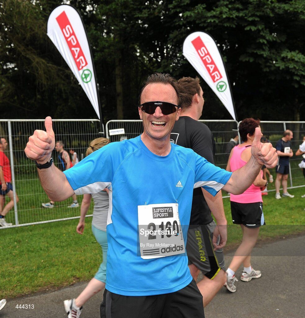 17 July 2010; Russell Murphy, from Sandymount, Dublin, after completing the Lifestyle Sports - adidas Irish Runner 5 Mile Race. The Phoenix Park, Dublin. Picture credit: Ray McManus / SPORTSFILE