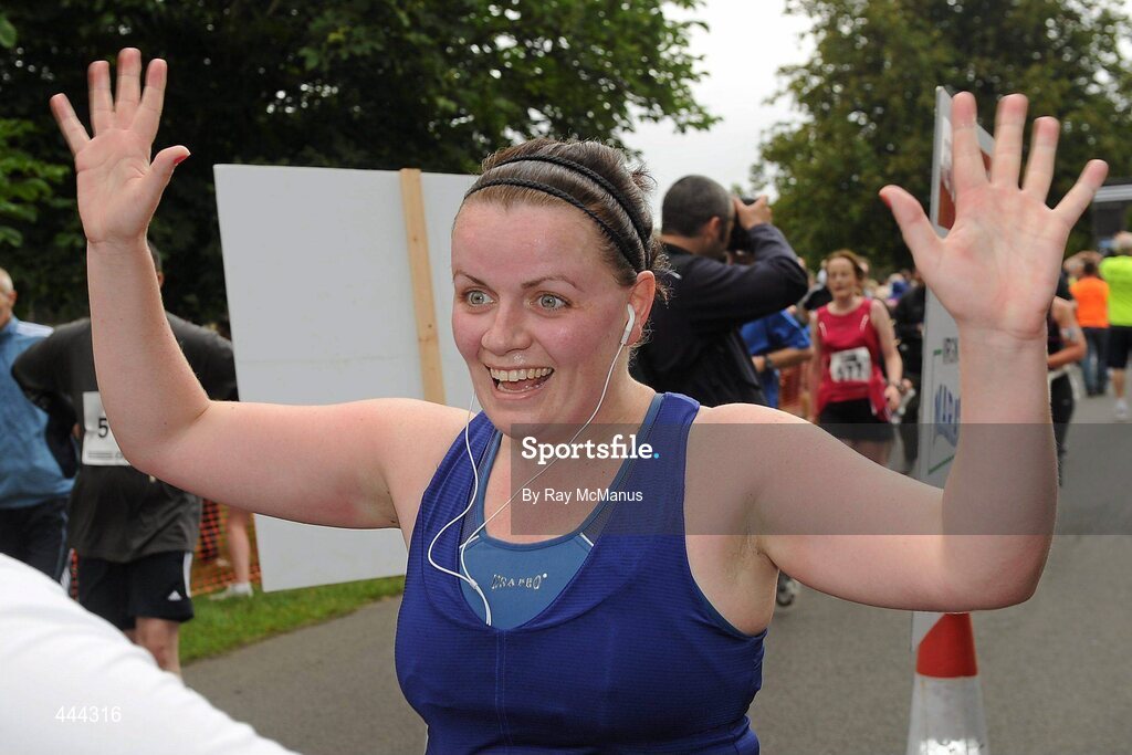 17 July 2010; Nora Lawton, from Barryroe, Co. Cork after completing the Lifestyle Sports - adidas Irish Runner 5 Mile Race. The Phoenix Park, Dublin. Picture credit: Ray McManus / SPORTSFILE