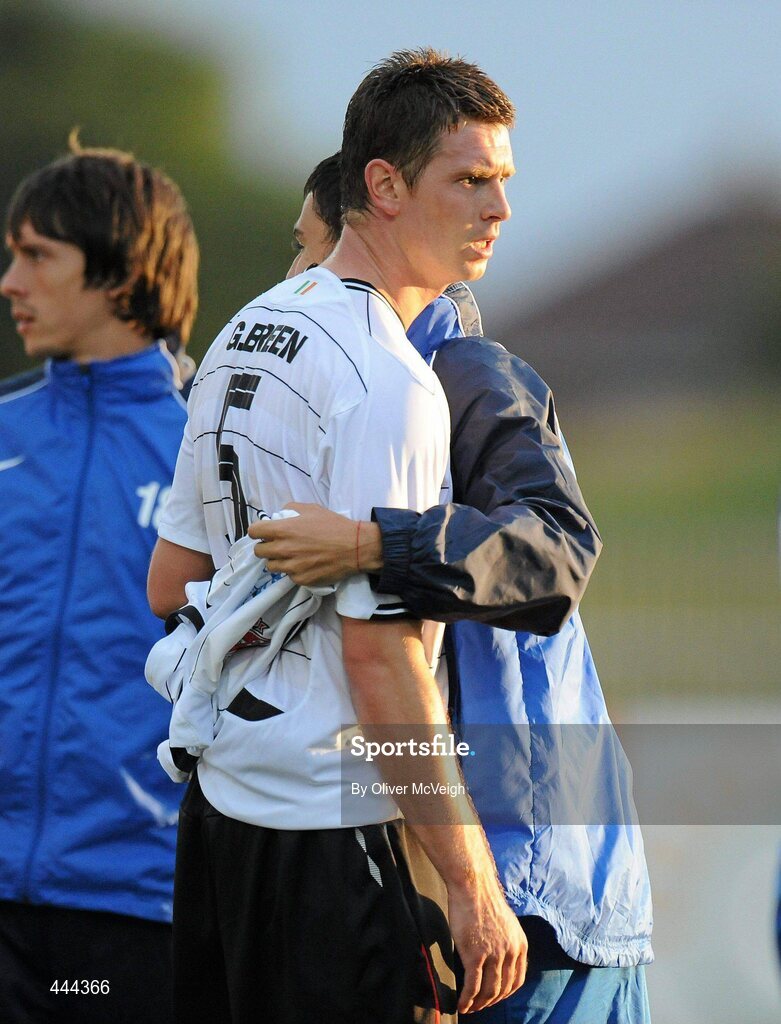 22 July 2010; A disappointed Garry Breen, Dundalk, at the end of the game. UEFA Europa League Second Qualifying Round, 2nd Leg, Dundalk v PFC Levski Sofia, Oriel Park, Dundalk, Co. Louth. Picture credit: Oliver McVeigh / SPORTSFILE