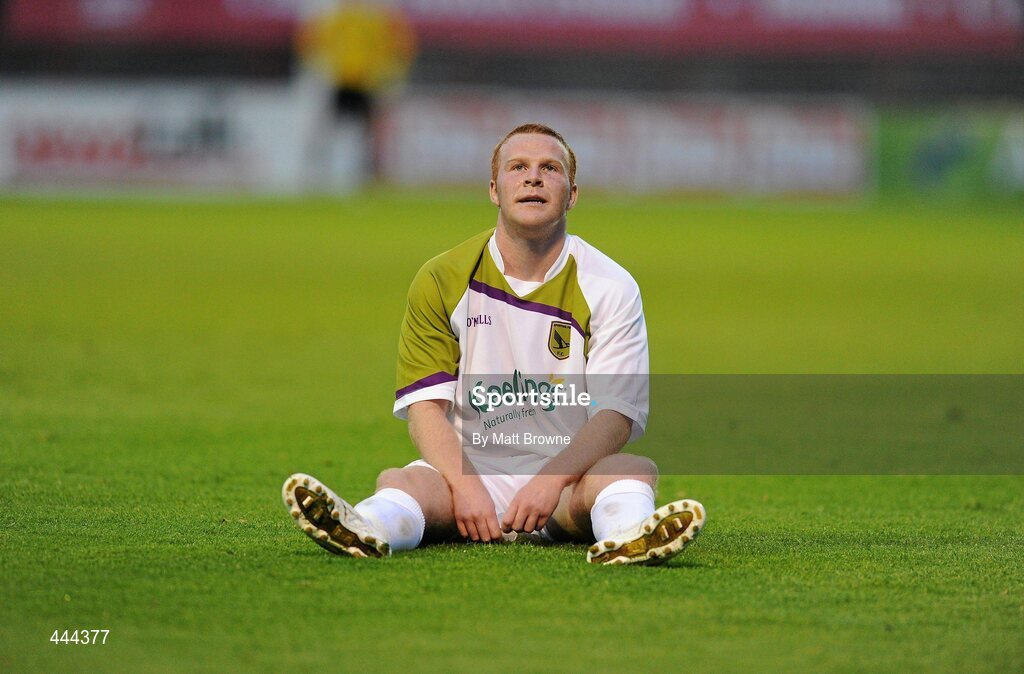 22 July 2010; A dejected Lorcan Fitzgerald, Sporting Fingal, after the game. UEFA Europa League Second Qualifying Round, 2nd Leg, Sporting Fingal v CS Marítimo, Dalymount Park, Dublin. Picture credit: Matt Browne / SPORTSFILE