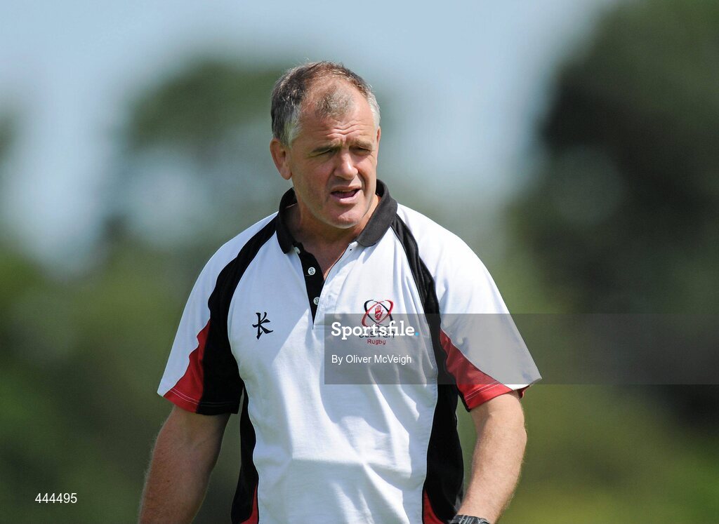 23 July 2010; Ulster's head coach Brian McLaughlin during squad training ahead of their opening pre-season friendly game against Bath, in Ravenhill Park, on August the 13th. Ulster Rugby Squad Training, Newforge Country Club, Belfast, Co. Antrim. Picture credit: Oliver McVeigh / SPORTSFILE