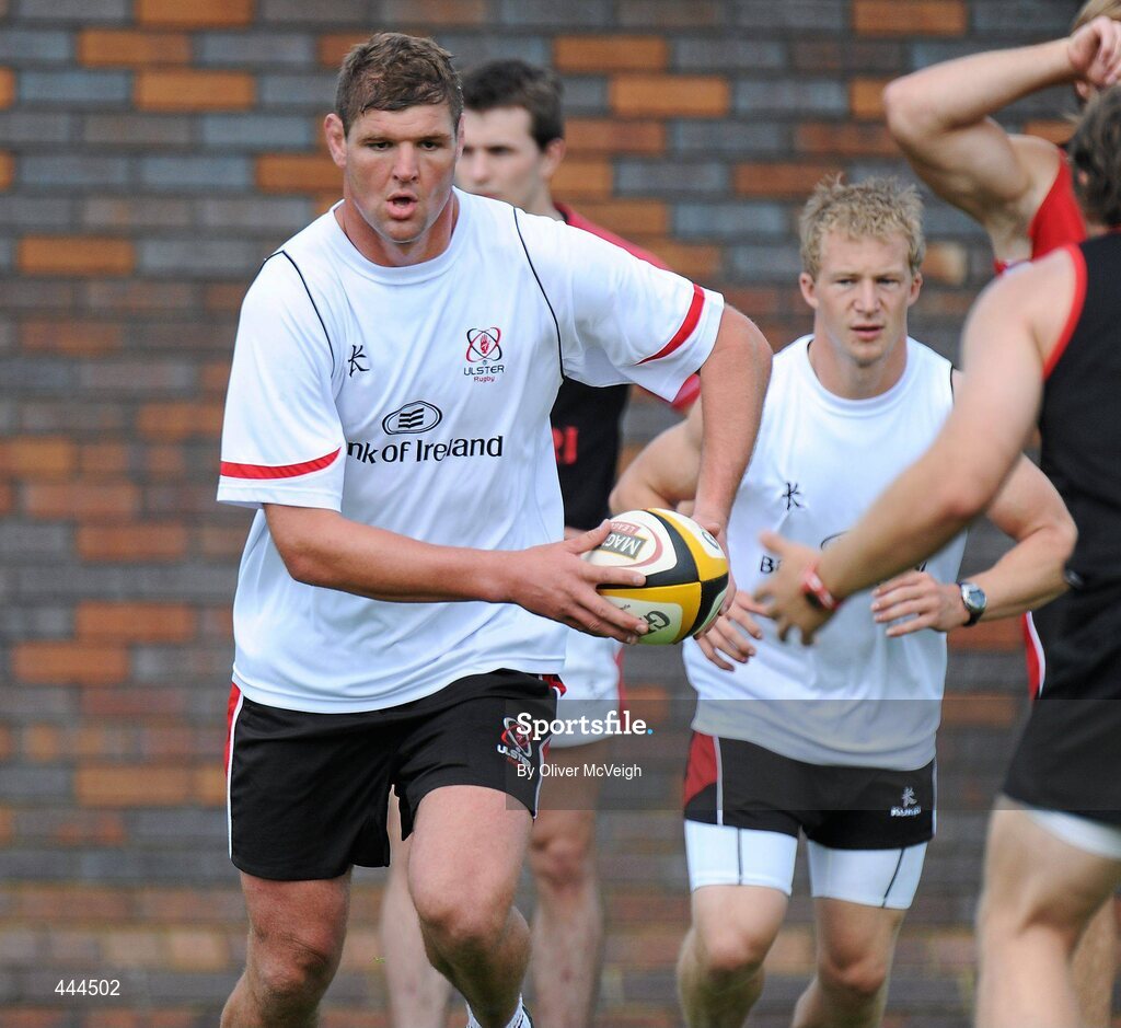 23 July 2010; Ulster's Johann Muller in action during squad training ahead of their opening pre-season friendly game against Bath, in Ravenhill Park, on August the 13th. Ulster Rugby Squad Training, Newforge Country Club, Belfast, Co. Antrim. Picture credit: Oliver McVeigh / SPORTSFILE