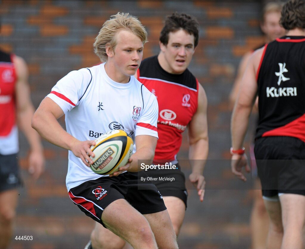 23 July 2010; Ulster's Luke Marshall in action during squad training ahead of their opening pre-season friendly game against Bath, in Ravenhill Park, on August the 13th. Ulster Rugby Squad Training, Newforge Country Club, Belfast, Co. Antrim. Picture credit: Oliver McVeigh / SPORTSFILE