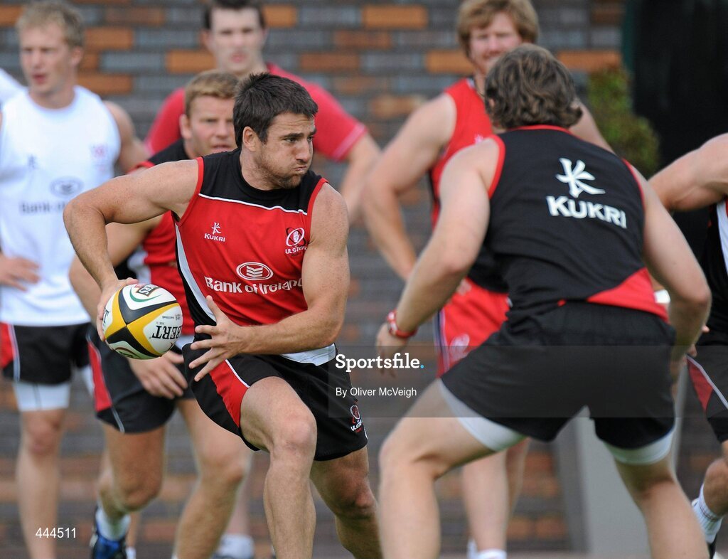 23 July 2010; Ulster's Ian Humphreys in action during squad training ahead of their opening pre-season friendly game against Bath, in Ravenhill Park, on August the 13th. Ulster Rugby Squad Training, Newforge Country Club, Belfast, Co. Antrim. Picture credit: Oliver McVeigh / SPORTSFILE