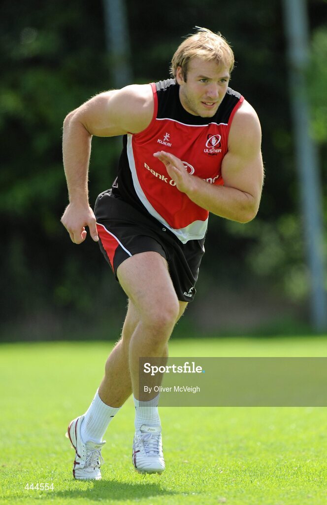 23 July 2010; Ulster's Stephen Ferris in action during squad training ahead of their opening pre-season friendly game against Bath, in Ravenhill Park, on August the 13th. Ulster Rugby Squad Training, Newforge Country Club, Belfast, Co. Antrim. Picture credit: Oliver McVeigh / SPORTSFILE