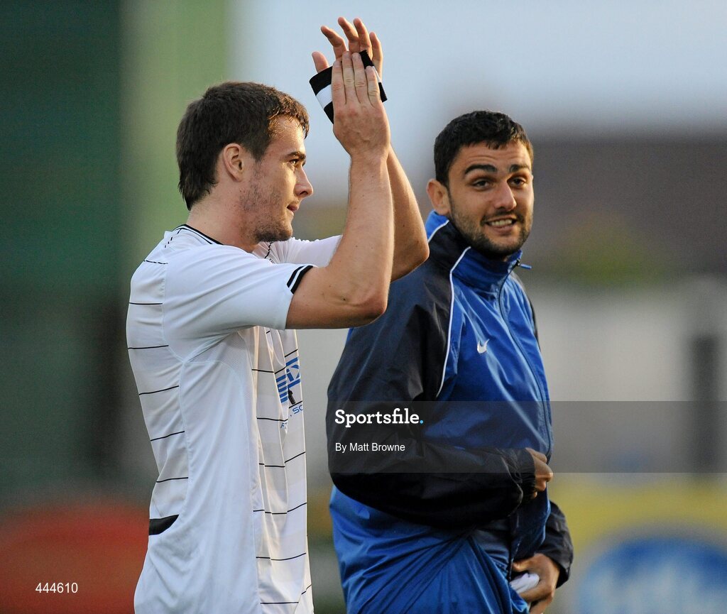 22 July 2010; Stephen Maher, Dundalk, applauds the fans as he leaves the pitch. UEFA Europa League Second Qualifying Round, 2nd Leg, Dundalk v PFC Levski Sofia, Oriel Park, Dundalk, Co. Louth. Picture credit: Matt Browne / SPORTSFILE