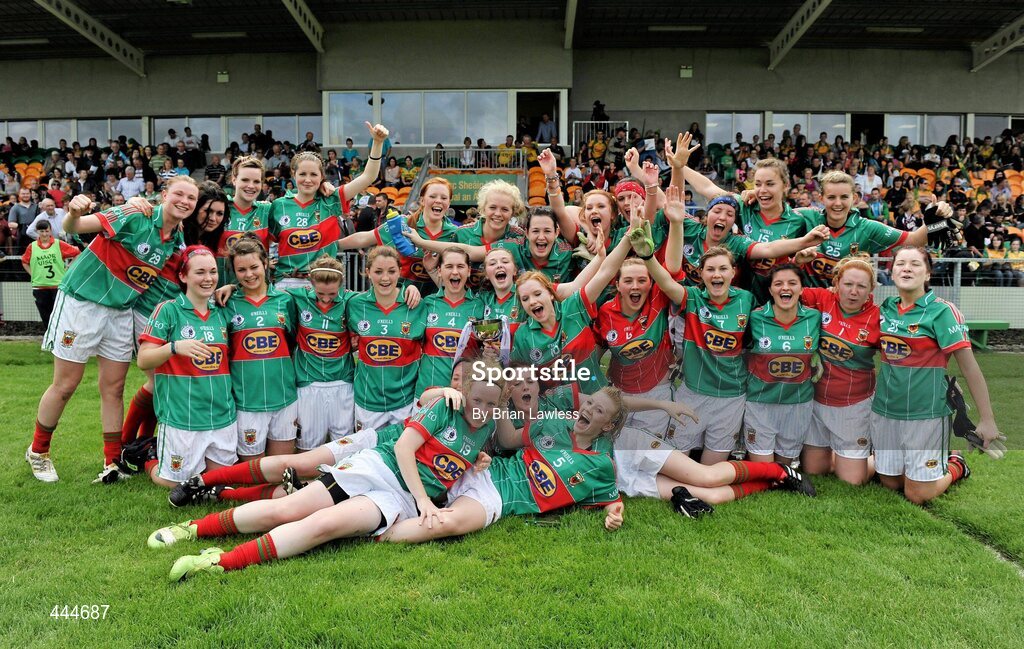 24 July 2010; The Mayo team celebrate with the cup. Ladies Gaelic Football Minor A Shield All-Ireland Final, Mayo v Westmeath, Seán O'Heslin GAA Cub, Ballinamore, Co. Leitrim. Picture credit: Brian Lawless / SPORTSFILE