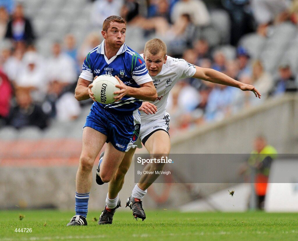 24 July 2010; Tomas Freeman, Monaghan, in action against Peter Kelly, Kildare. GAA Football All-Ireland Senior Championship Qualifier, Round 4, Monaghan v Kildare, Croke Park, Dublin. Picture credit: Oliver McVeigh / SPORTSFILE