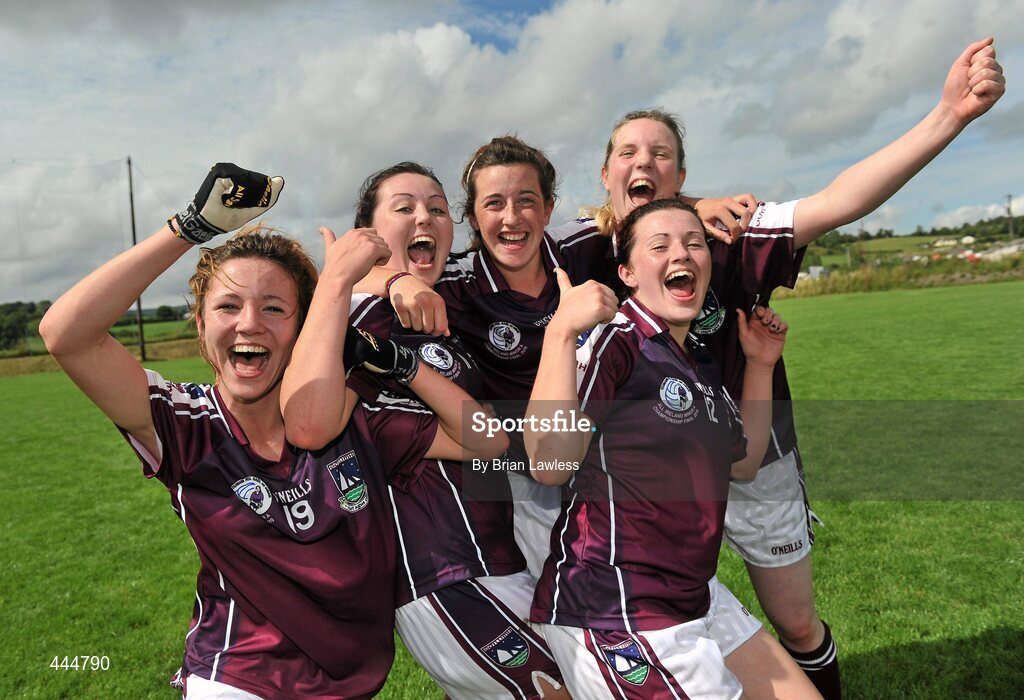 24 July 2010; Galway players celebrate after the match. Ladies Gaelic Football Minor A Championship All-Ireland Final, Donegal v Galway, Seán O'Heslin GAA Cub, Ballinamore, Co. Leitrim. Picture credit: Brian Lawless / SPORTSFILE