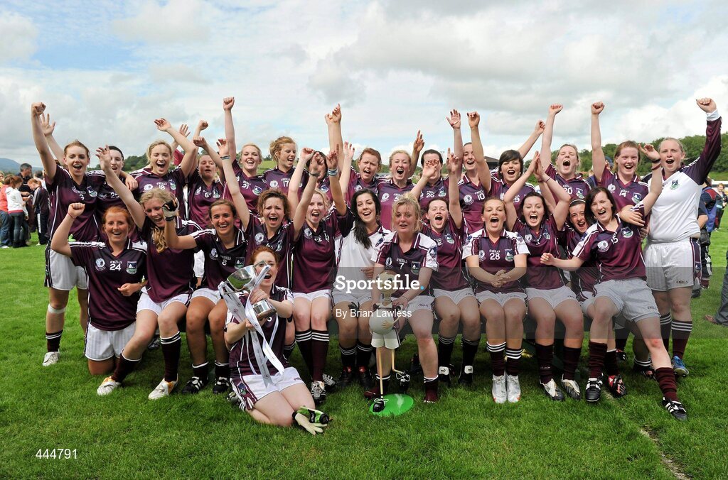 24 July 2010; The Galway players celebrate with the cup. Ladies Gaelic Football Minor A Championship All-Ireland Final, Donegal v Galway, Seán O'Heslin GAA Cub, Ballinamore, Co. Leitrim. Picture credit: Brian Lawless / SPORTSFILE