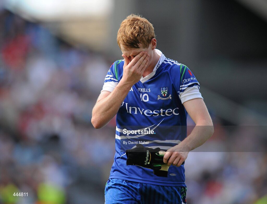 24 July 2010; A disappointed Kieran Hughes, Monaghan, at the end of the game. GAA Football All-Ireland Senior Championship Qualifier, Round 4, Monaghan v Kildare, Croke Park, Dublin. Picture credit: David Maher / SPORTSFILE