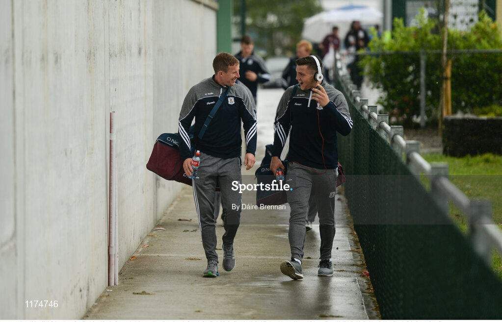 18 June 2016; Galway players Gary Sice, left, and Damien Comer make their way to the stadium prior to the Connacht GAA Football Senior Championship Semi-Final match between Mayo and Galway at Elverys MacHale Park in Castlebar, Co Mayo. Photo by Daire Brennan/Sportsfile