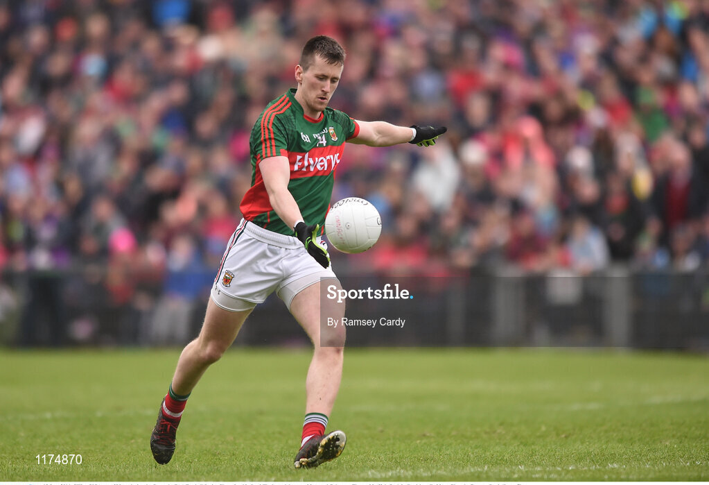18 June 2016; Cillian O’Connor of Mayo during the Connacht GAA Football Senior Championship Semi-Final match between Mayo and Galway at Elverys MacHale Park in Castlebar, Co Mayo. Photo by Ramsey Cardy/Sportsfile